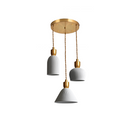 Retro Pleated Ceramic Brass Cocoon Pendant Lamp