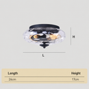Modern Luxury Hammered Glass Flush Mount Ceiling Light for Entryway