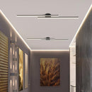 Modern Black Long Strip Semi Flush Mount LED Ceiling Light