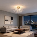 Crystal Flush Mount Chandelier Ceiling Light for Bedrooms, Kitchens, Islands, Corridor