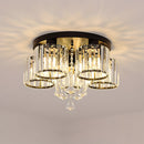 Crystal Modern Ceiling Light with Cylinder Crystal Shade for Living Room