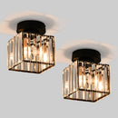 Set of 2 Crystal Hallway Semi Flush Mount Ceiling Light