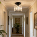 Hallway Crystal Semi-flush Mount Ceiling Lights in Black