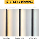 IP65 Modern Industrial Long Acrylic Black LED Outdoor Wall Lights