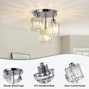 Crystal Semi Flush Ceiling Lights for Living Room, Hallway