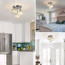 Crystal Semi Flush Ceiling Lights for Living Room, Hallway