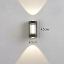 Set of 2 Modern Black LED Up & Down Outdoor Wall Lights