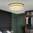 Modern Round Crystal Flush Mount Ceiling Light for Bedroom
