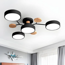 Contemporary Modern Round Black Semi Flush Ceiling Lights