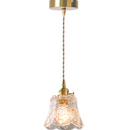 Flower Glass Clear Dining Room Pendant Light