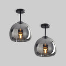 Set of 2 Modern Copper Glass Hallway Ceiling Light