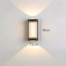 LED Up and Down Black Outdoor Wall Lights, Cool White Light