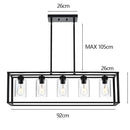 Farmhouse Chandeliers for Kitchen Island with Clear Glass Shade