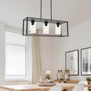 Farmhouse Chandeliers for Kitchen Island with Clear Glass Shade