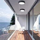 Outdoor Close to Ceiling LED Ceiling Lamp Waterproof in Black