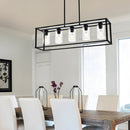 Farmhouse Chandeliers for Kitchen Island with Clear Glass Shade