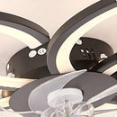 Modern Low Profile Flush Ceiling Fan with Lights, Dimmable, 6-Speed