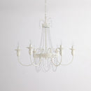Vintage White Metal & Glass Luxury Chandelier Light
