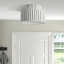 1-Light Cream Style Vintage Drum Semi Flush Mount Ceiling Lamp