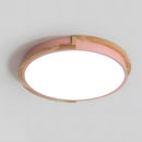 Contemporary Wood LED Flush Ceiling Lights For Bedroom