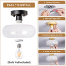 Modern Round Glass Living Room Semi Flush Ceiling Lights