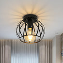 Metal Cage Ceiling Lampshade Black Ceiling Lights for Hallway