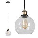 Nordic Clear Glass Bedside Pendant Light