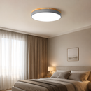 Wooden Round Shape Flush Ceiling Lights For Living Room