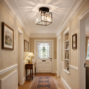 Modern Simplicity Clear Striped Glass Shade Ceiling Light