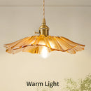 Retro Flower Shape Glass Pendant Light For Dining Room
