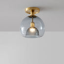 Scandinavian Round Copper Glass Ceiling Light