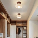 Vintage French Cream Hallway Glass Ceiling Light