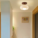 Vintage French Cream Hallway Glass Ceiling Light