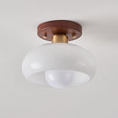 Vintage French Cream Hallway Glass Ceiling Light