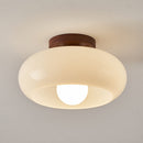 Vintage French Cream Hallway Glass Ceiling Light
