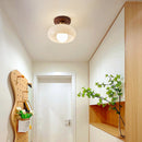 Vintage French Cream Hallway Glass Ceiling Light