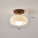 Vintage French Cream Hallway Glass Ceiling Light