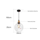 Nordic Clear Glass Bedside Pendant Light