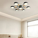 Contemporary Modern Round Black Semi Flush Ceiling Lights