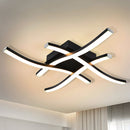 Elegant Curved Black LED Living Room Ceiling Lights