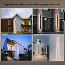 Set of 2 Modern IP65 Slim Black LED Outdoor Strip Wall Light