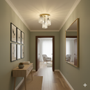 Modern Crystal Semi Flush Bedroom Ceiling Lights