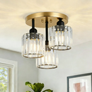 Modern Crystal Semi Flush Bedroom Ceiling Lights