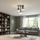 Modern Crystal Semi Flush Bedroom Ceiling Lights