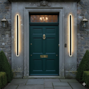 Set of 2 Modern IP65 Slim Black LED Outdoor Strip Wall Light