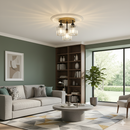 Elegant Crystal Semi Flush Ceiling Light