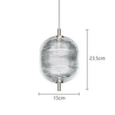 Elegant Ripple Patterned Glass LED Pendant Light
