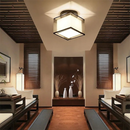 Retro Fabric Living Room Flush Mount Ceiling Lights