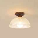 Modern Solid Wood Glass Ceiling Lamp