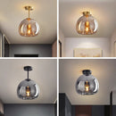 Retro Copper Glass Modern Ceiling Lights